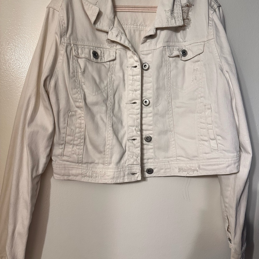 Women's Cream Denim Jacket
